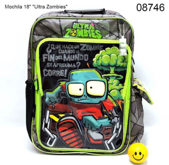 Imagen de MOCHILA 18" "ZOMBIES" CON OJITOS EN TUBO 1.25